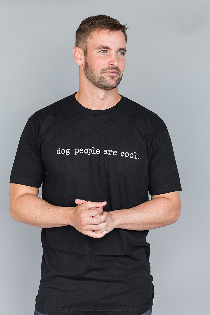Men's Typewriter Graphic Tshirt (Black) - Dog People Are Cool