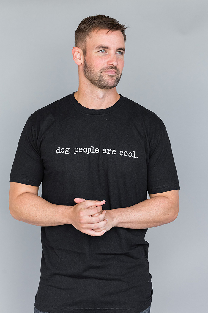 Men's Typewriter Tee Graphic Tshirt (Black) - Dog People Are Cool