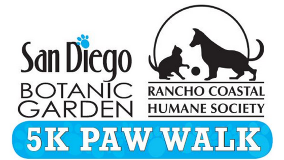 This PAWsome 5K helps to support the Rancho Coastal Humane Society and the San Diego Botanic Garden.